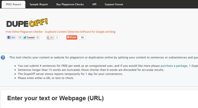Dupeoff plagiarism checker review
